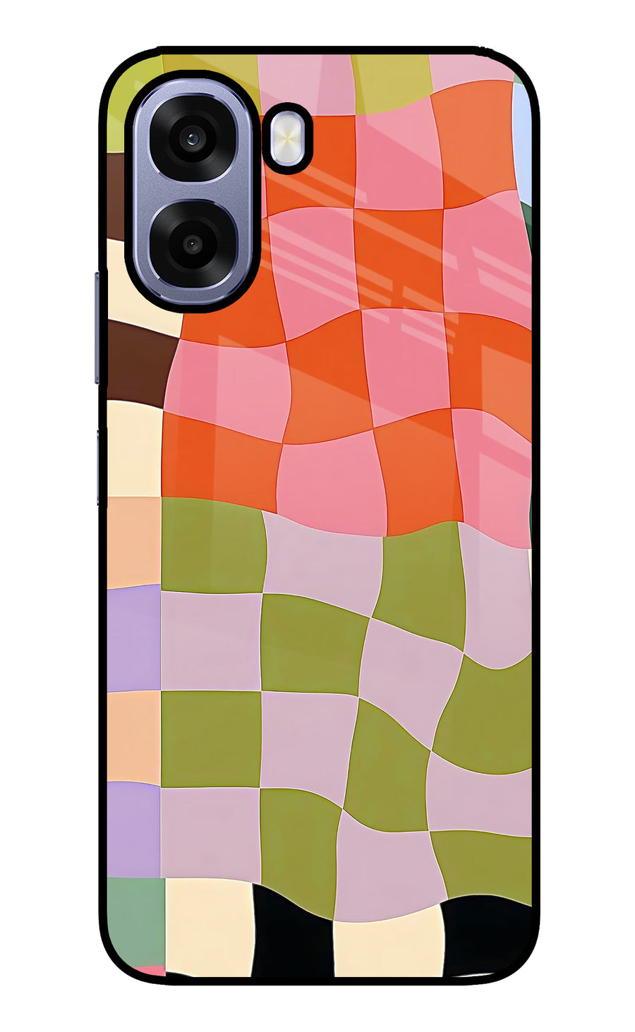 Wavy Grid Oppo A6s 5G Back Cover, Metal case