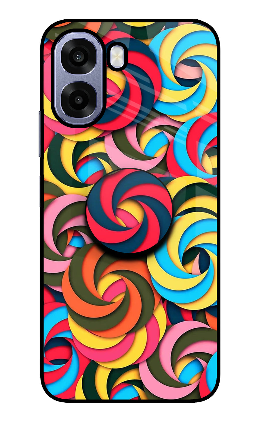 Spiral Pattern Oppo A6s 5G Pop Case, Metal case
