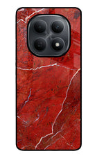 Red Marble Design Poco M8 5G Metal Case Back Cover by Casekaro