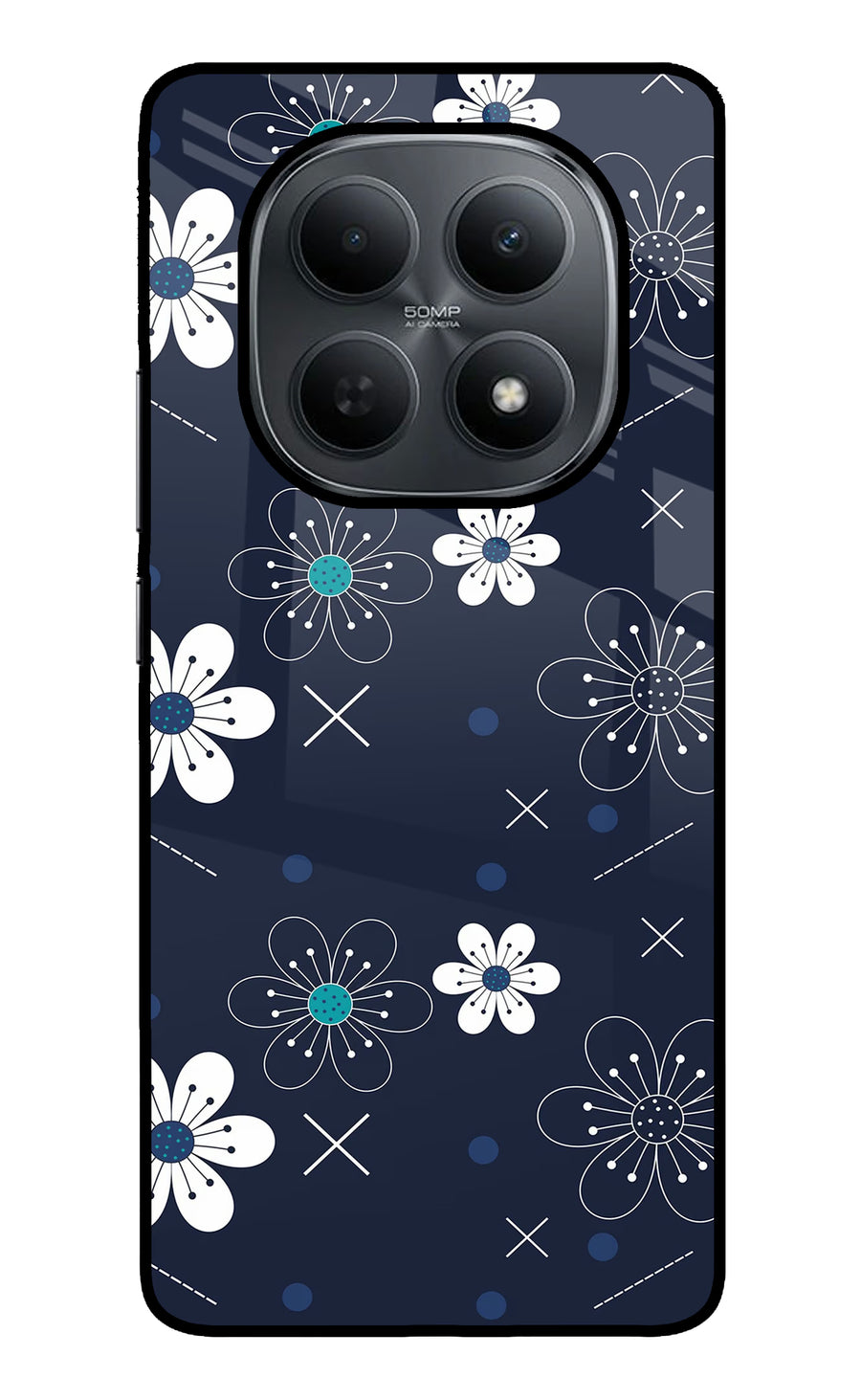 Flowers Poco M8 5G Back Cover, Metal case
