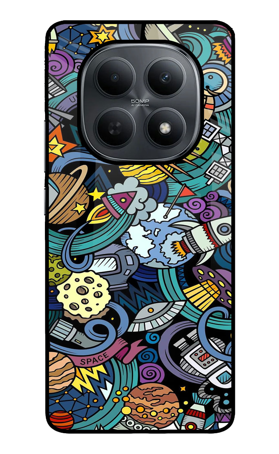 Space Abstract Poco M8 5G Back Cover, Metal case