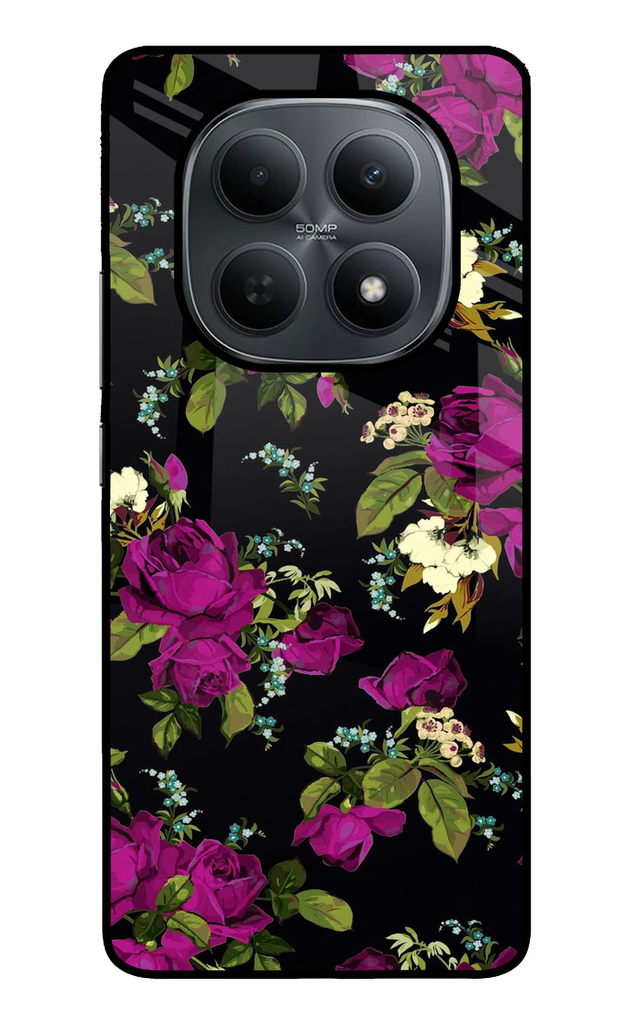 Flowers Poco M8 5G Back Cover, Metal case