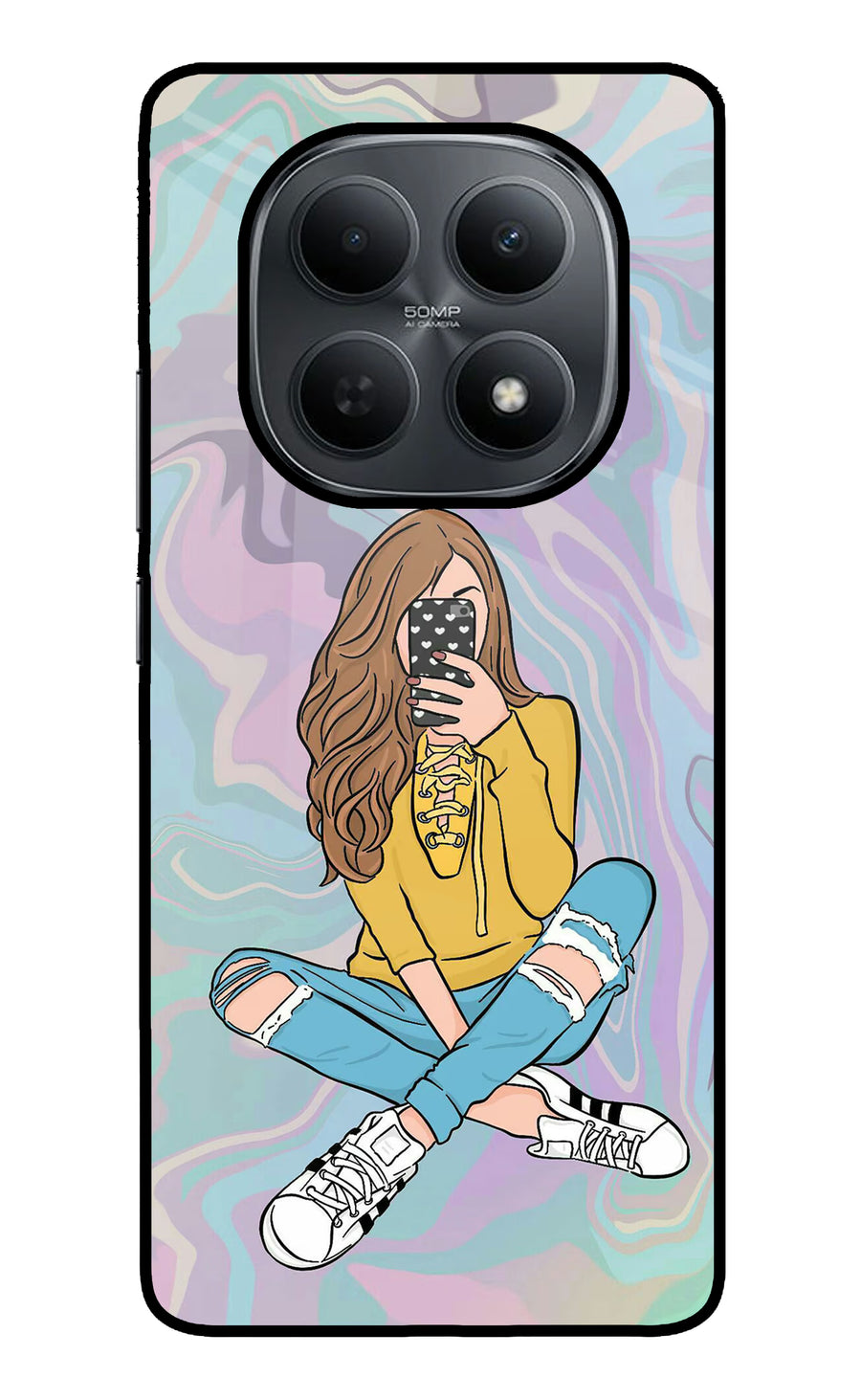Selfie Girl Poco M8 5G Back Cover, Metal case