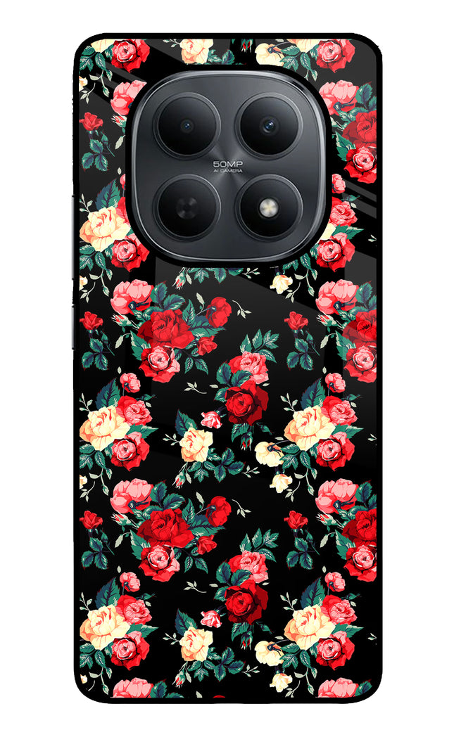 Rose Pattern Poco M8 5G Metal Case Back Cover by Casekaro