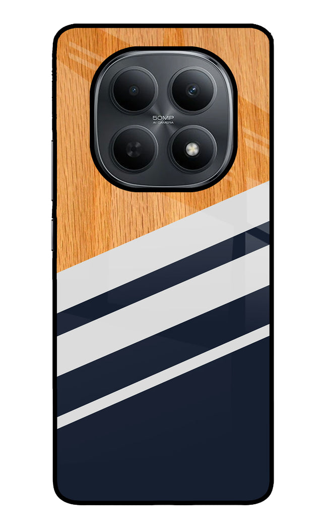 Blue and white wooden Poco M8 5G Metal Case Back Cover by Casekaro