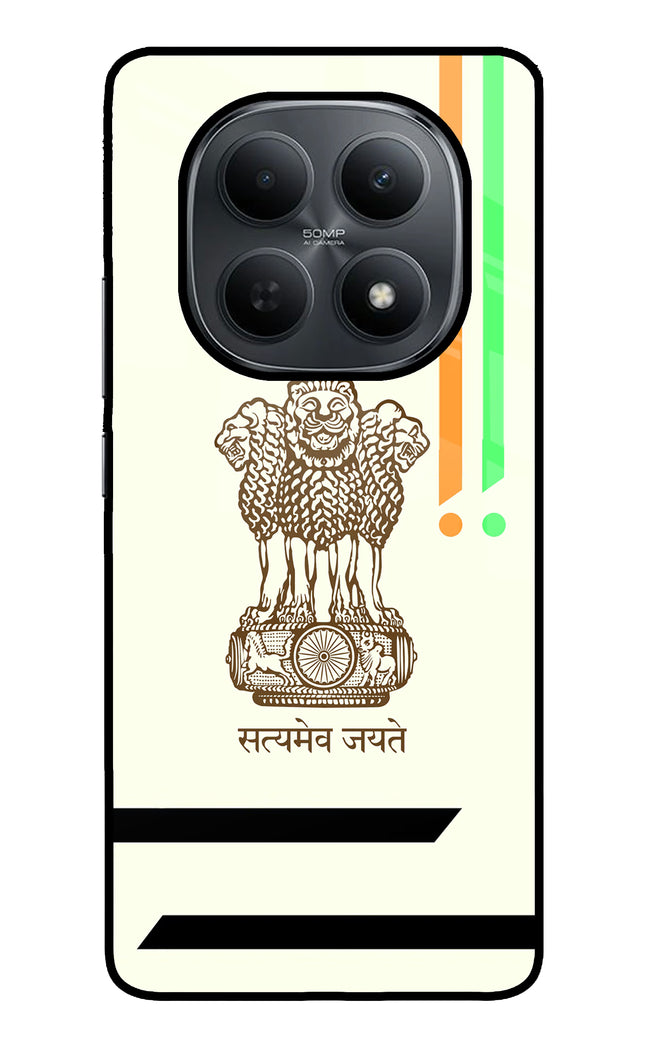 Satyamev Jayate Brown Logo Poco M8 5G Metal Case Back Cover by Casekaro