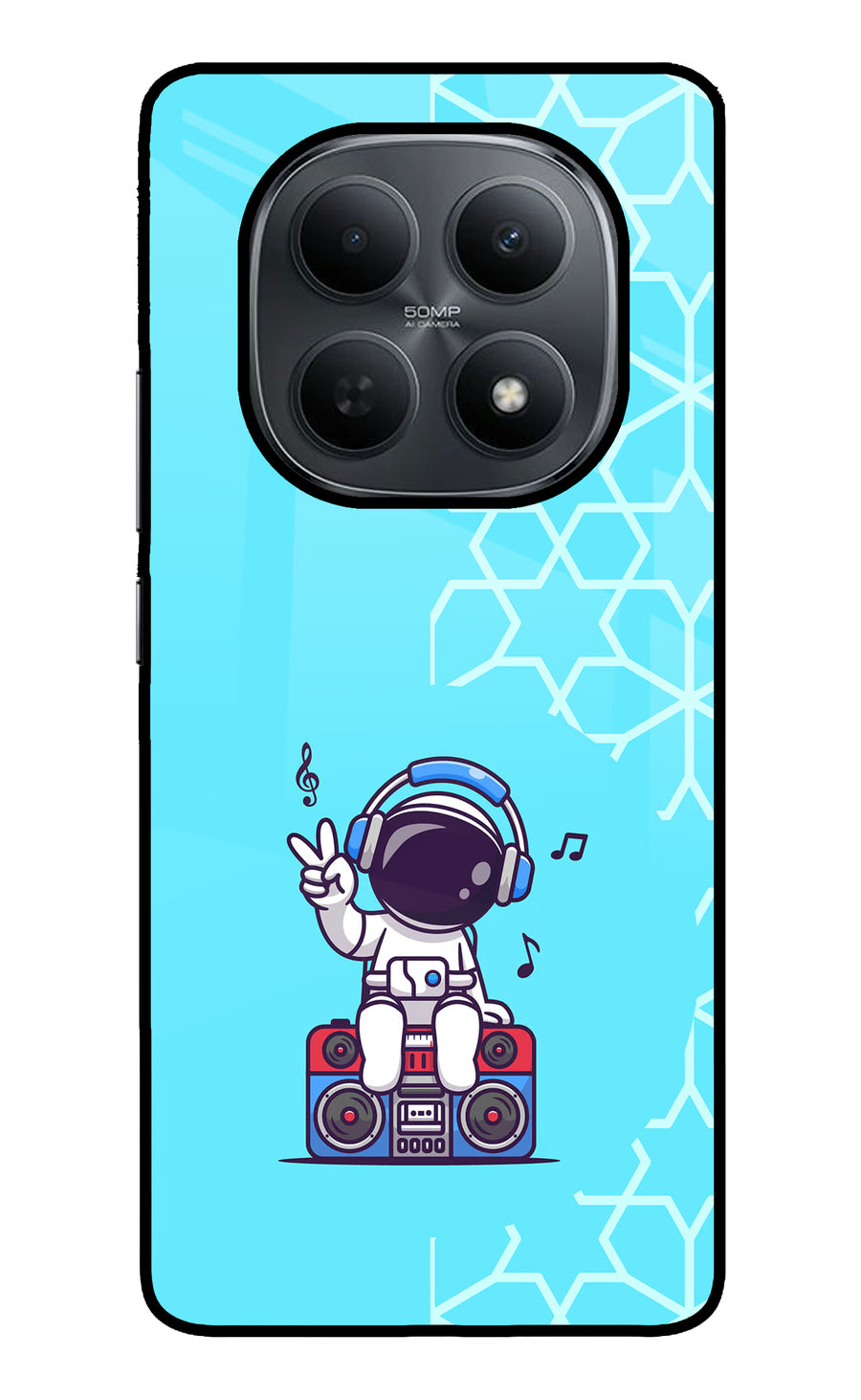Cute Astronaut Chilling Poco M8 5G Back Cover, Metal case