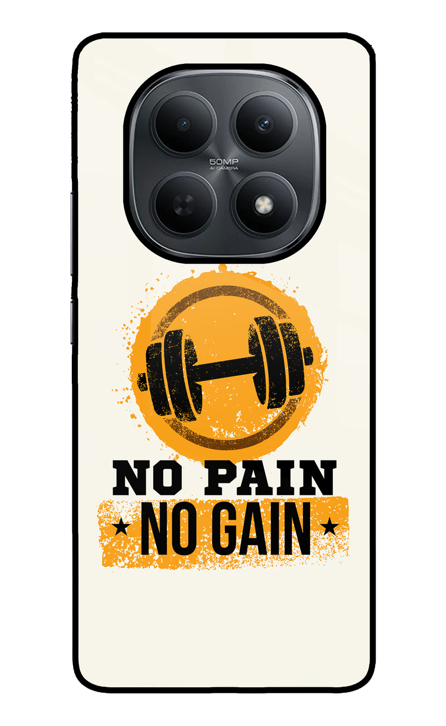 No Pain No Gain Poco M8 5G Back Cover, Metal case