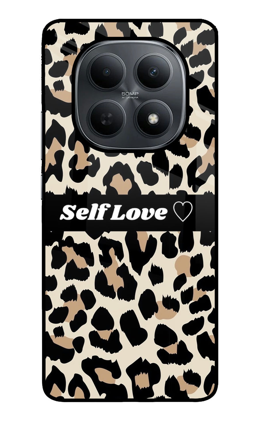 Leopard Print Self Love Poco M8 5G Back Cover, Metal case