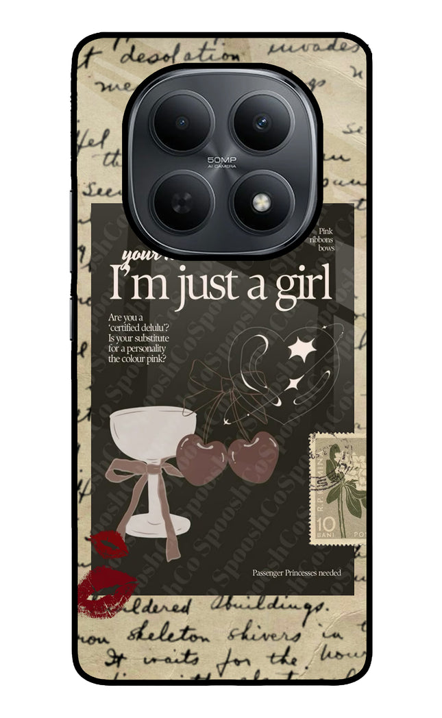 I am just a girl Poco M8 5G Metal Case Back Cover by Casekaro