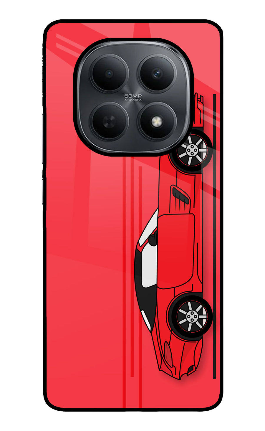 Red Velocity Poco M8 5G Back Cover, Metal case