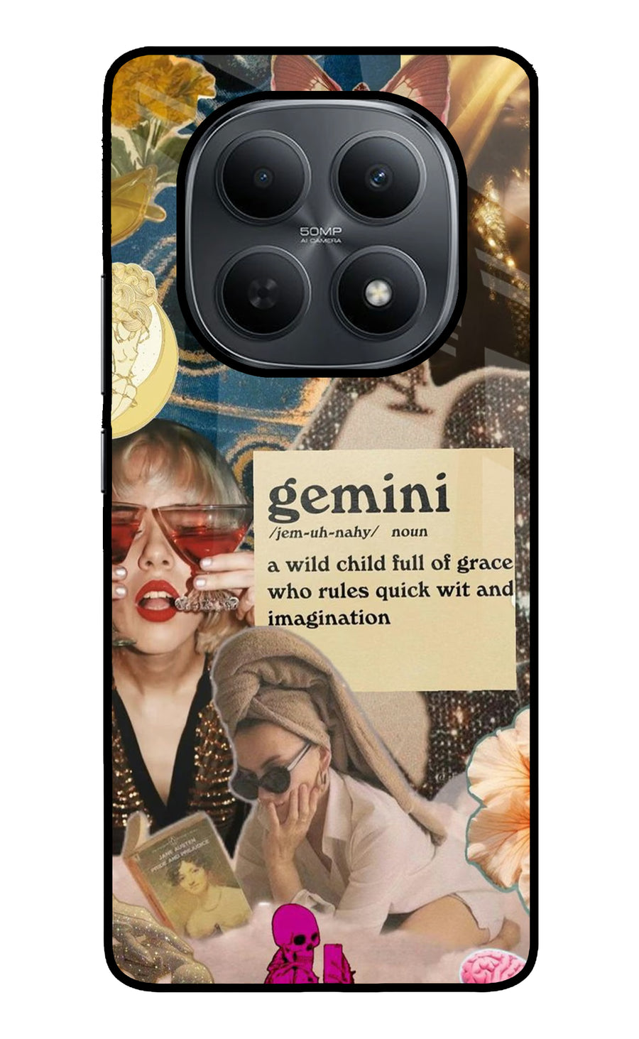 Gemini Zodiac Poco M8 5G Back Cover, Metal case