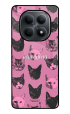 Pink Cats Poco M8 5G Metal Case Back Cover by Casekaro
