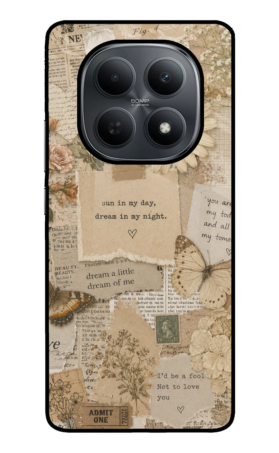 Vintage case Poco M8 5G Back Cover, Metal case