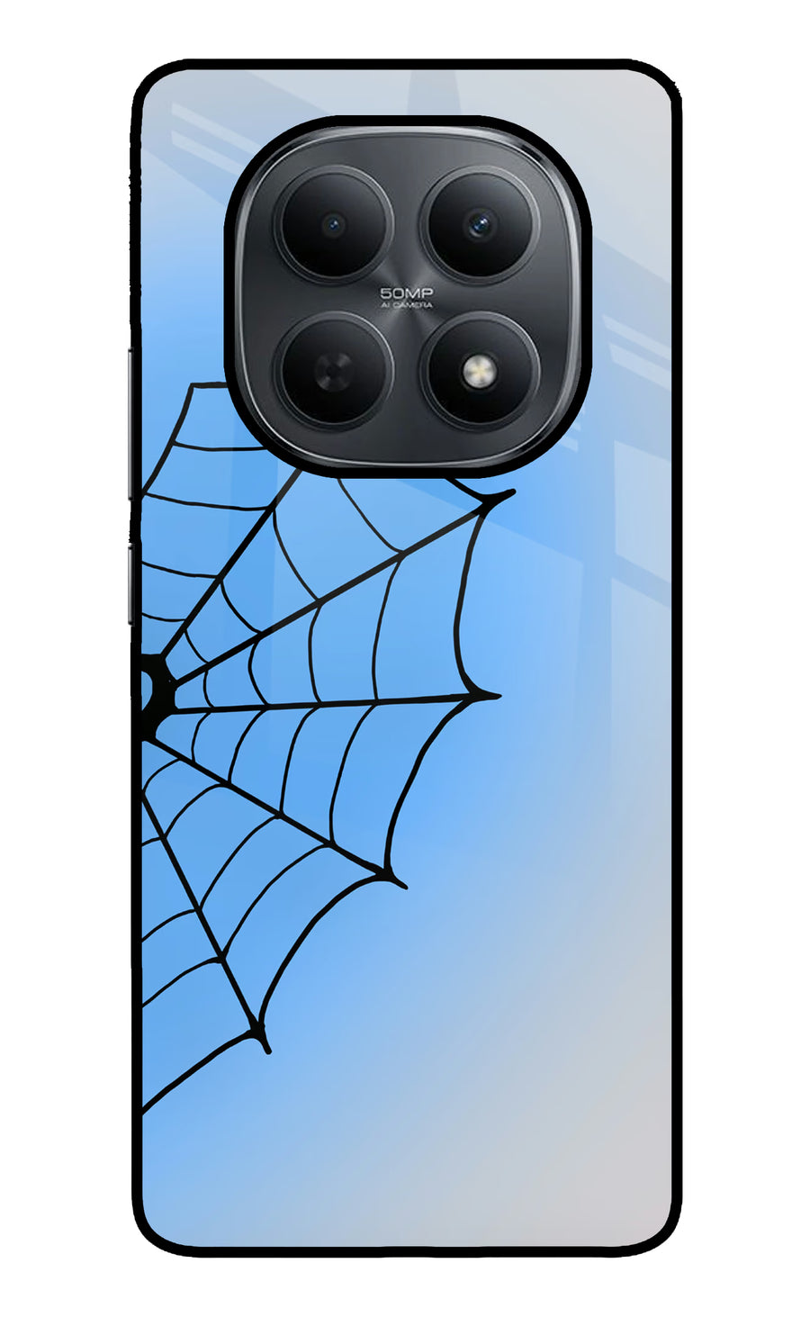 Blue Web Poco M8 5G Back Cover, Metal case