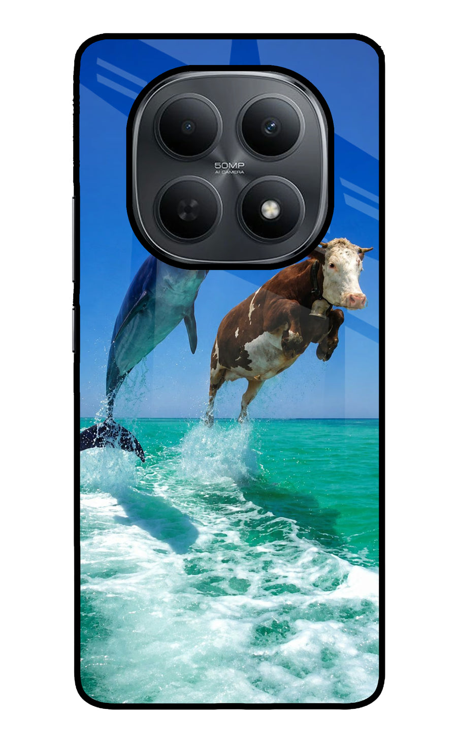 Dolphin vs Cow Poco M8 5G Back Cover, Metal case