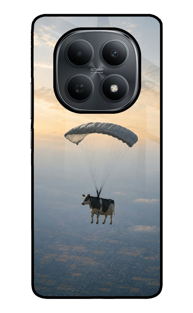 Skydiving Cow Poco M8 5G Metal Case Back Cover by Casekaro