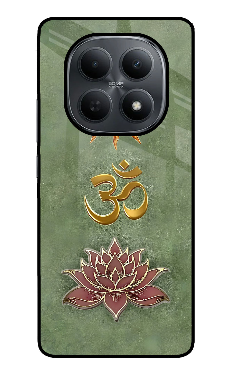 Om & Lotus Poco M8 5G Back Cover, Metal case