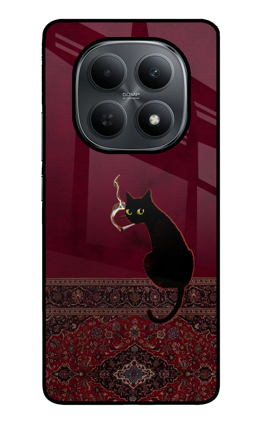 Midnight Cat Poco M8 5G Back Cover, Metal case