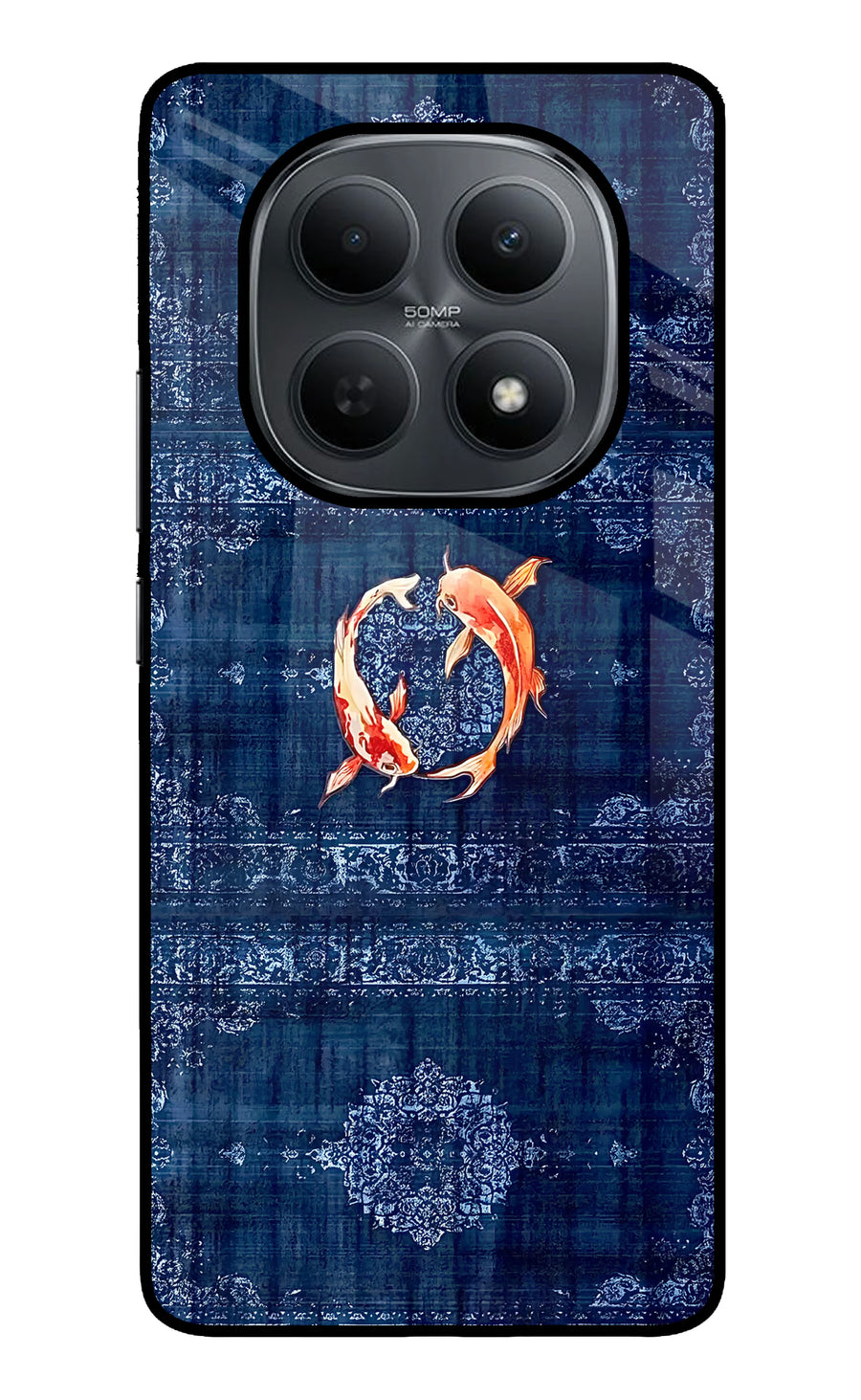 Koi Blue Poco M8 5G Back Cover, Metal case