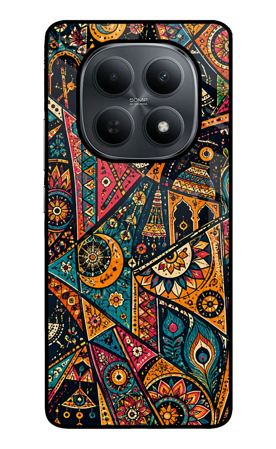 Folk Print Poco M8 5G Back Cover, Metal case