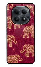 Maroon Elephant Poco M8 5G Metal Case Back Cover by Casekaro