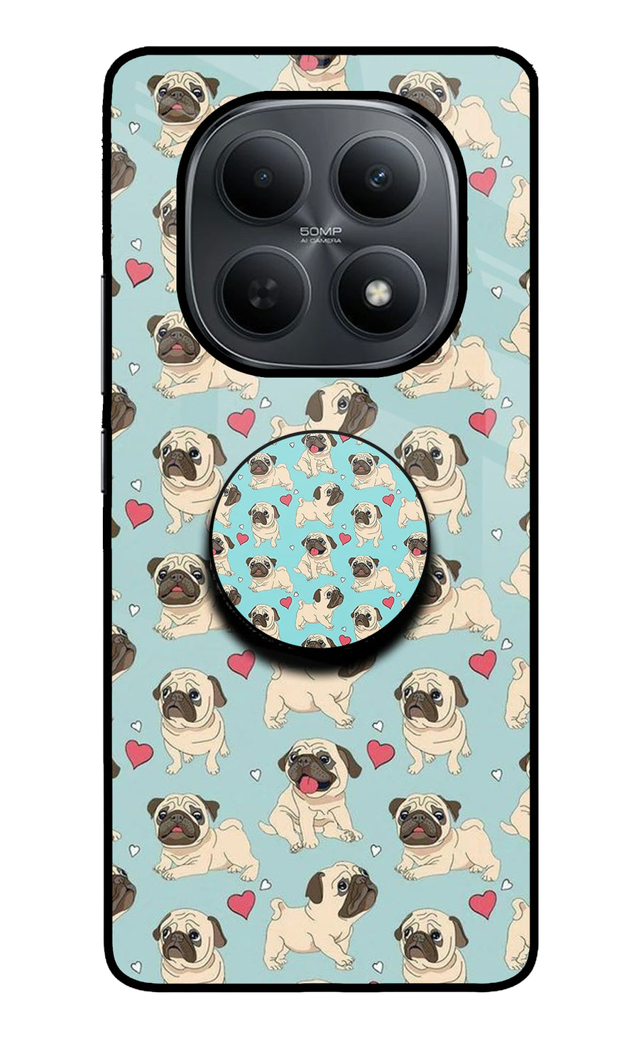 Pug Dog Poco M8 5G Pop Case, Metal case