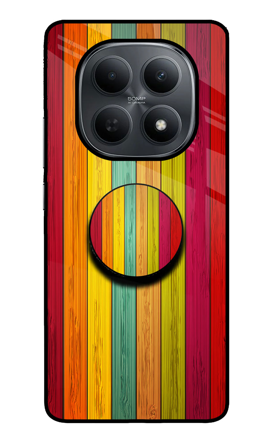 Multicolor Wooden Poco M8 5G Pop Case, Metal case