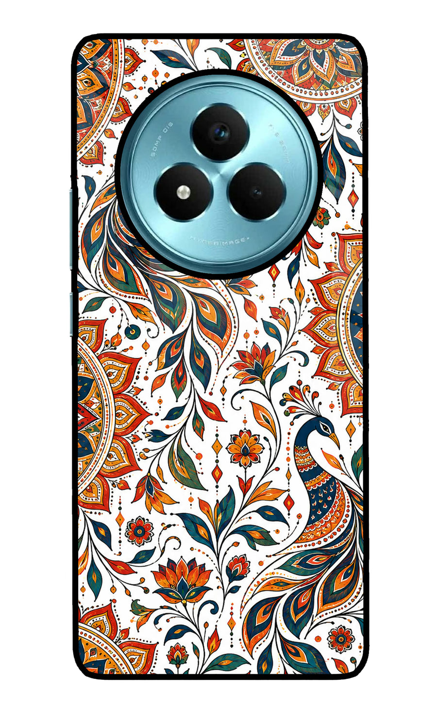White Mayura Realme Narzo 80 Pro 5G Back Cover, Metal case