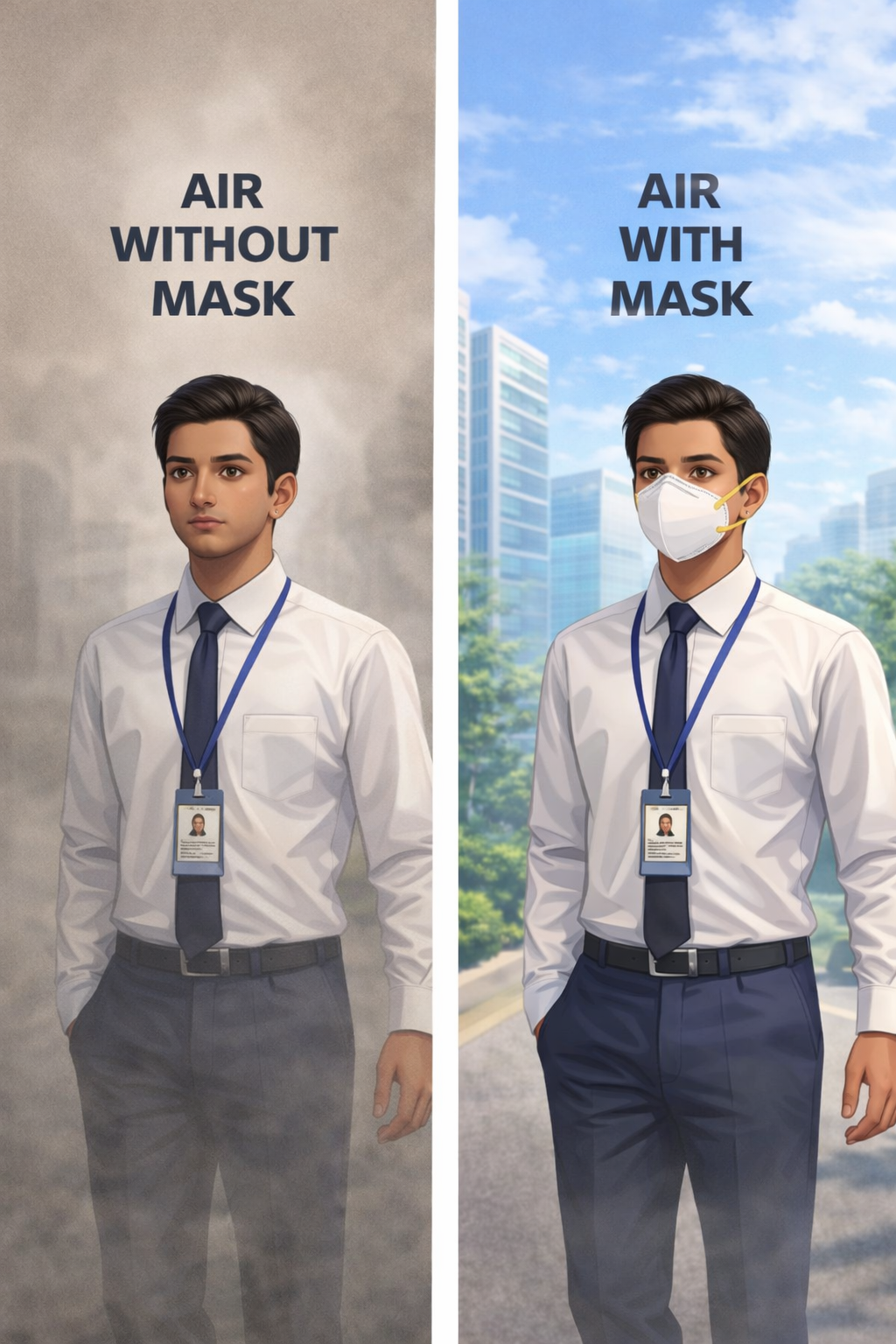 N95 Mask (pack of 2) – Protection from Dust, Smoke & Pollution