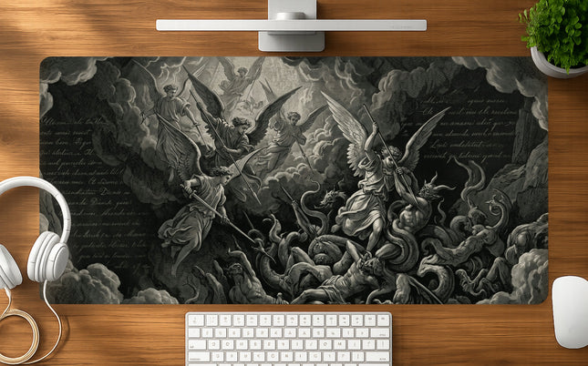 Chrome Flow mousepad mockup - 23x11 inch large gaming desk mat by Casekaro