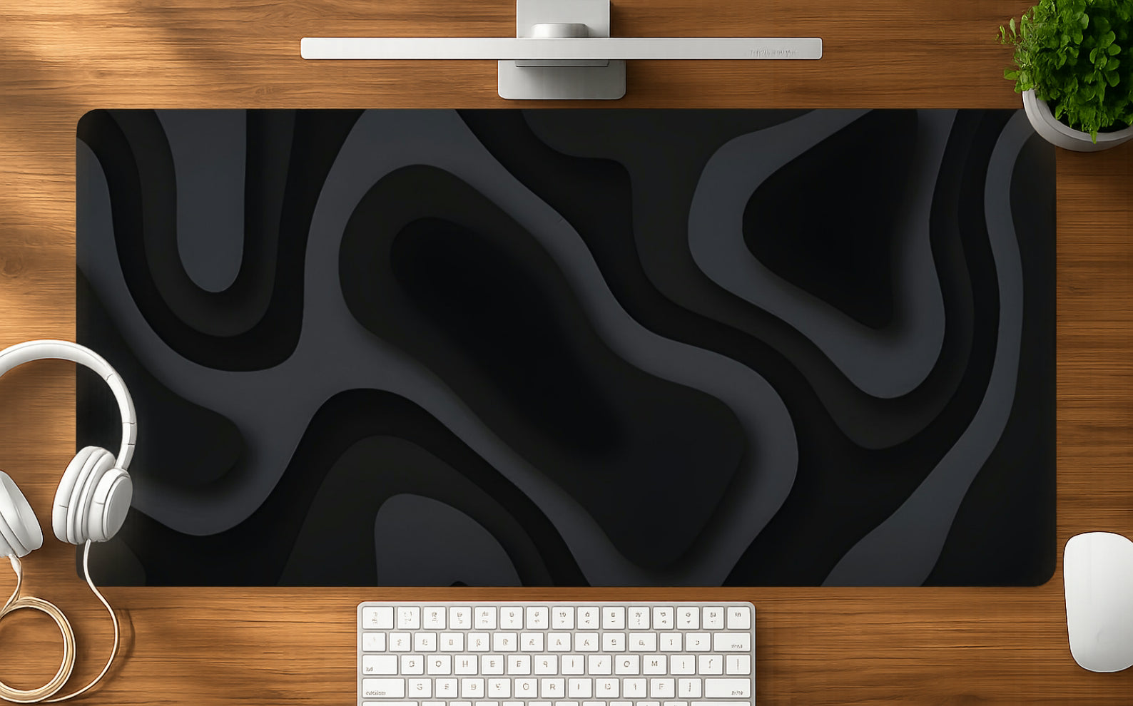 Dark Wave mousepad mockup - 23x11 inch large gaming desk mat by Casekaro
