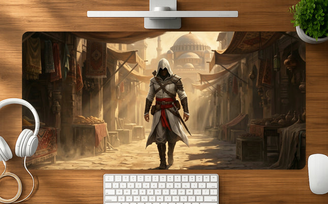 Desert Hood mousepad mockup - 23x11 inch large gaming desk mat by Casekaro