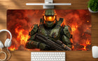 Fire Soldier mousepad mockup - 23x11 inch large gaming desk mat by Casekaro