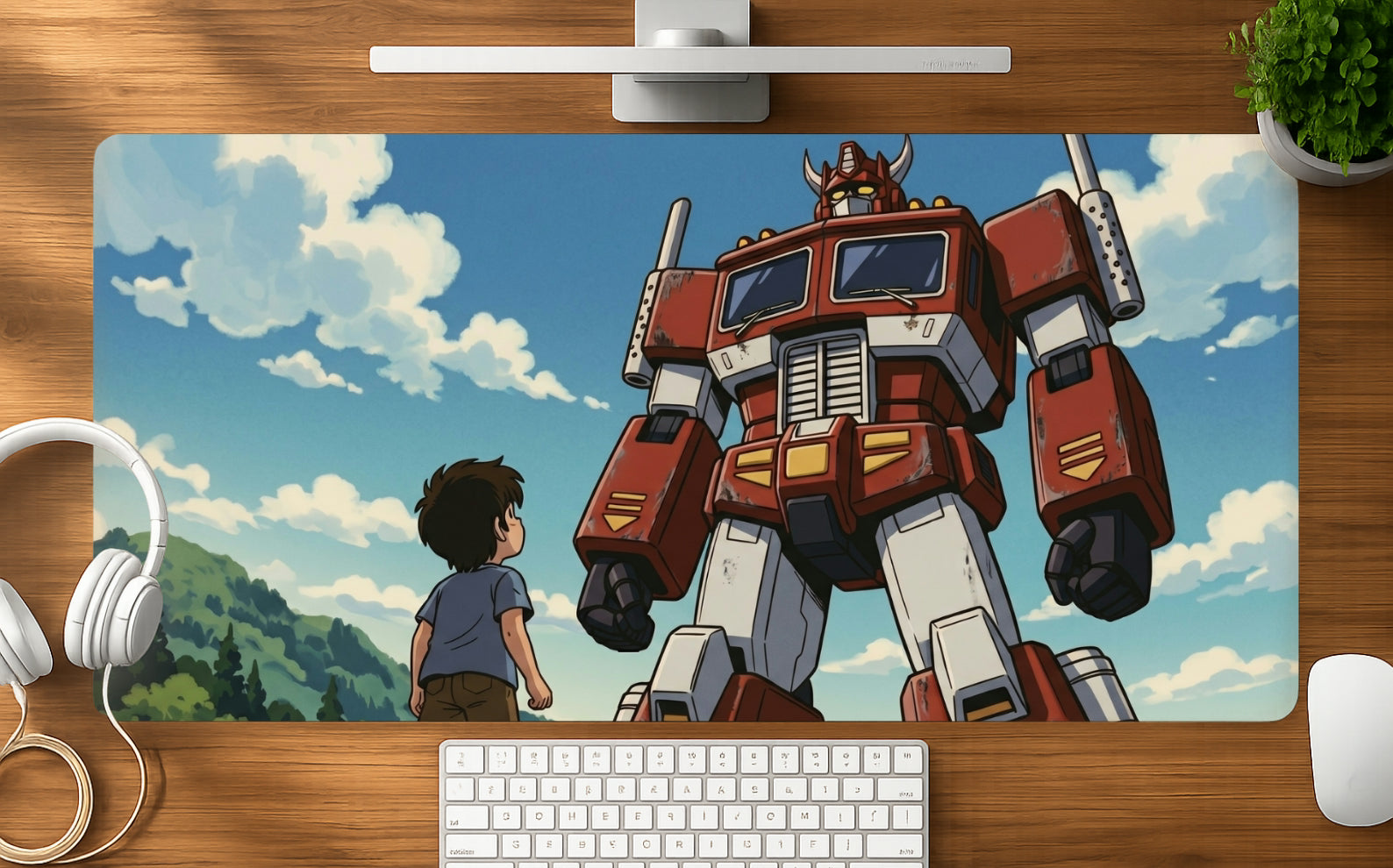 Giant Robot mousepad mockup - 23x11 inch large gaming desk mat by Casekaro
