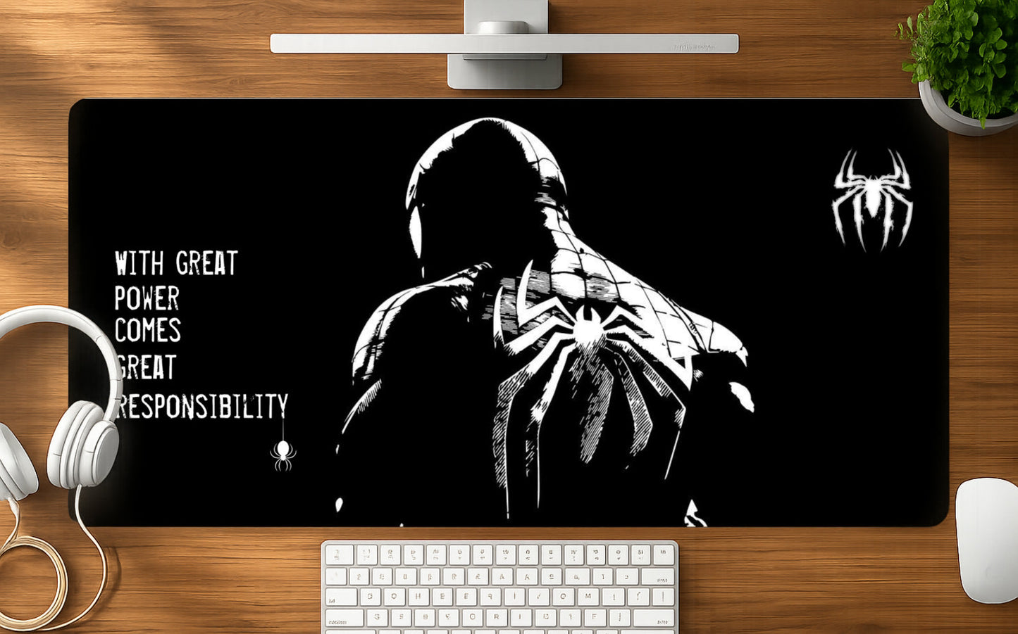 Great Power mousepad mockup - 23x11 inch large gaming desk mat by Casekaro