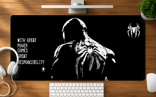 Great Power mousepad mockup - 23x11 inch large gaming desk mat by Casekaro