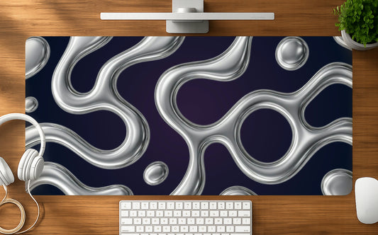 Liquid Metal mousepad mockup - 23x11 inch large gaming desk mat by Casekaro