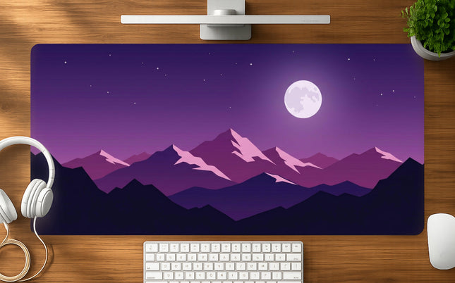 Moon Range mousepad mockup - 23x11 inch large gaming desk mat by Casekaro