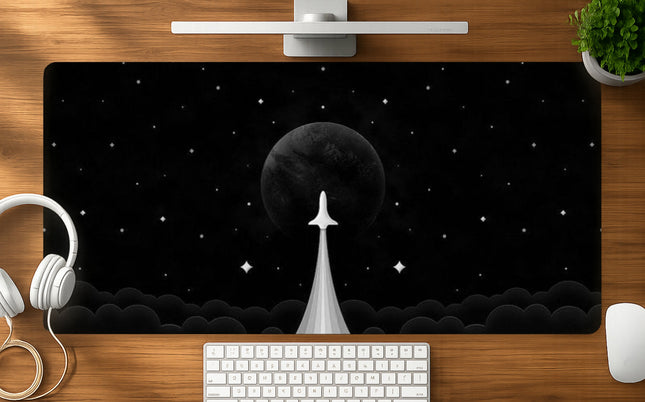 Moonshot mousepad mockup - 23x11 inch large gaming desk mat by Casekaro