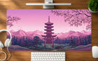 Purple Lines mousepad mockup - 23x11 inch large gaming desk mat by Casekaro