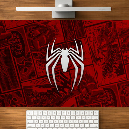 Red Spider mousepad mockup - 23x11 inch large gaming desk mat by Casekaro