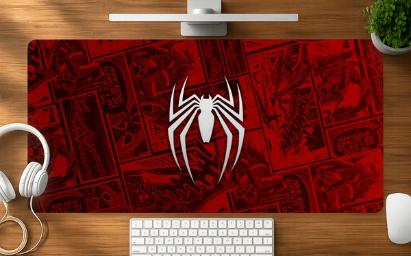Red Spider mousepad mockup - 23x11 inch large gaming desk mat by Casekaro