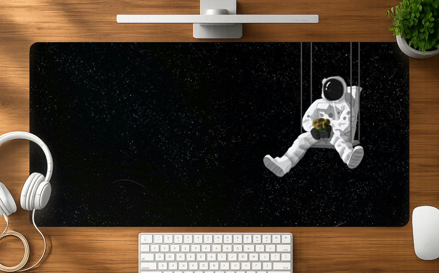 Space Swing mousepad mockup - 23x11 inch large gaming desk mat by Casekaro