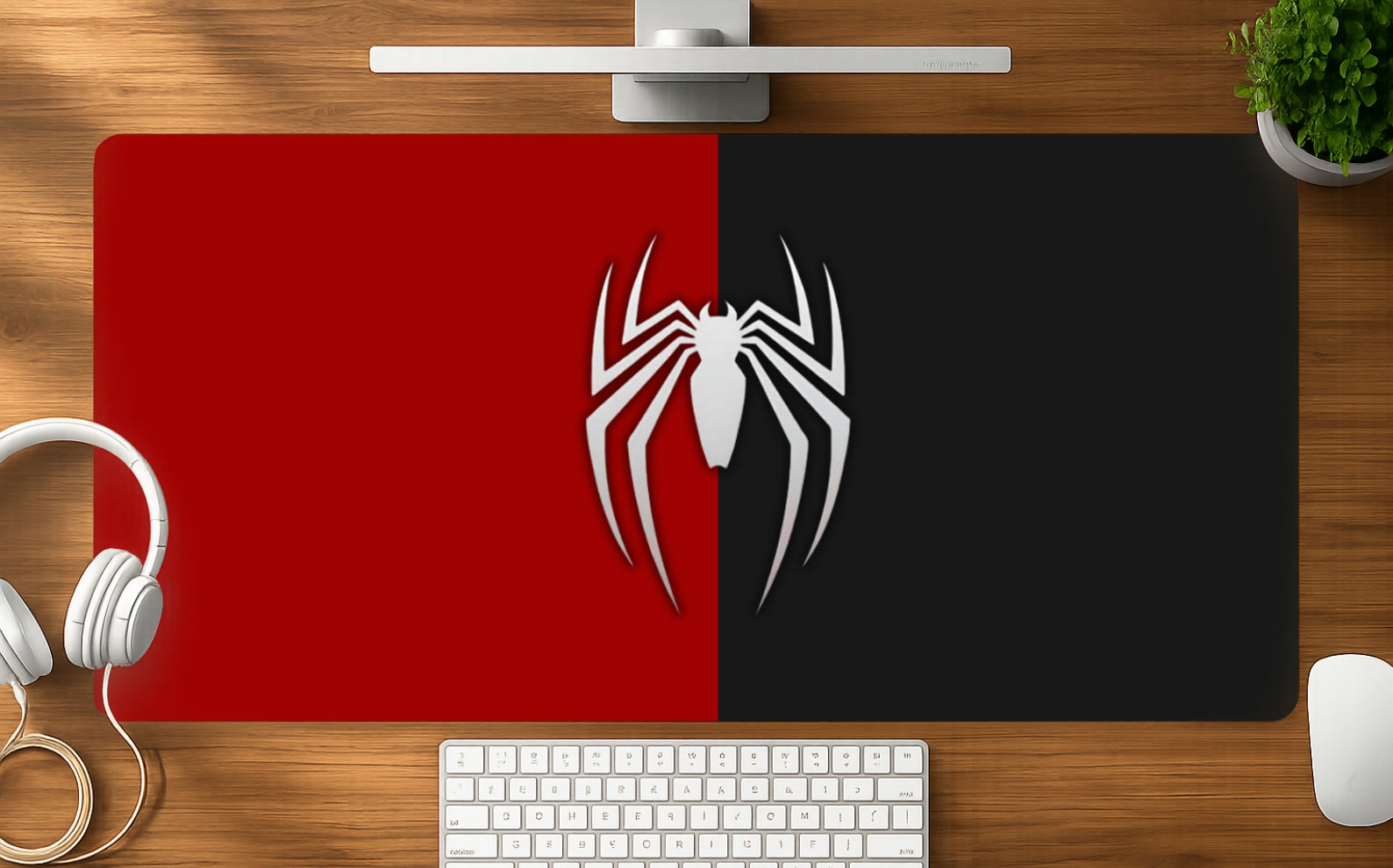 Split Spider mousepad mockup - 23x11 inch large gaming desk mat by Casekaro
