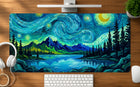 Starry Lake mousepad mockup - 23x11 inch large gaming desk mat by Casekaro