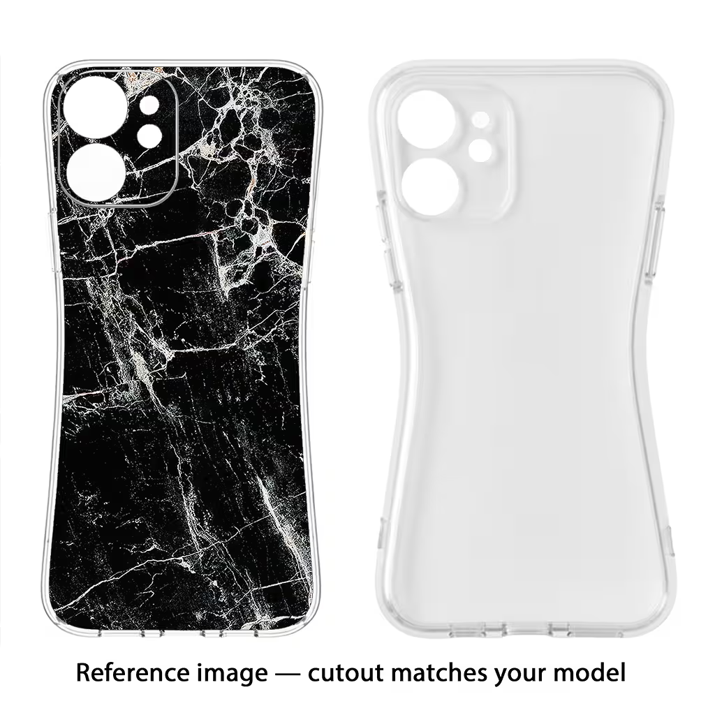 Black Marble Texture Vivo Y36 Soft Case Back Cover by Casekaro
