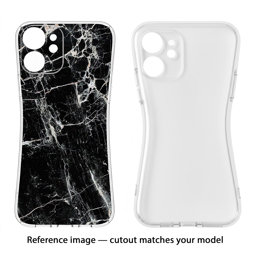 Black Marble Texture iPhone 16 Soft Case Back Cover by Casekaro