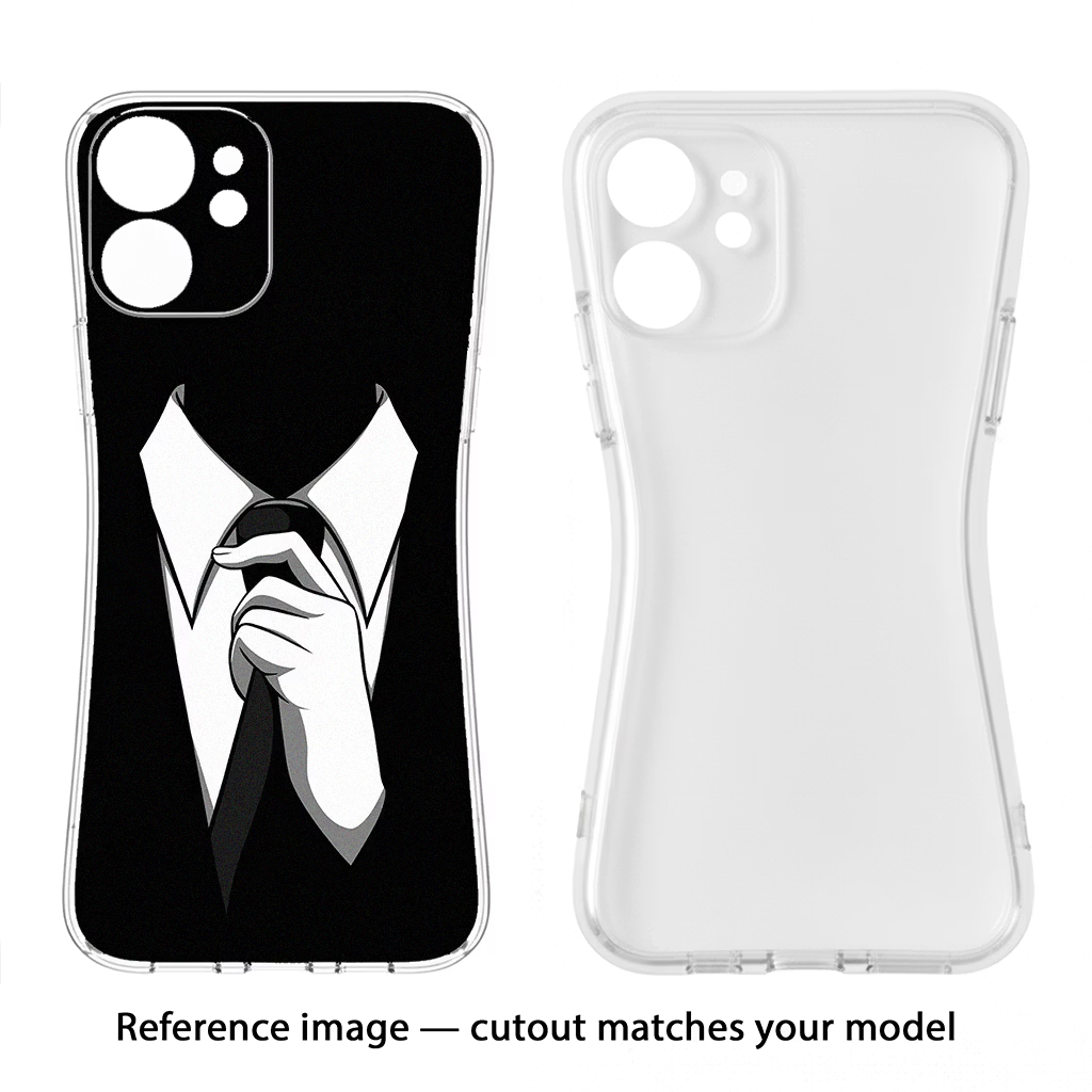 Black Tie iPhone 15 Soft Case Back Cover by Casekaro
