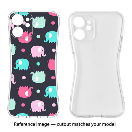 Elephants Oppo Reno12 5G Soft Case Back Cover by Casekaro